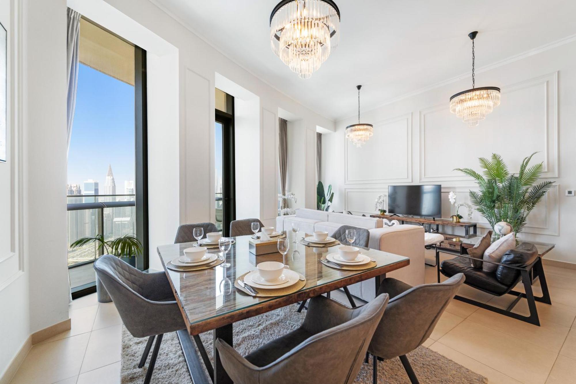 First Class 2Br With Full Dubai Skyline & Sea View Exterior photo