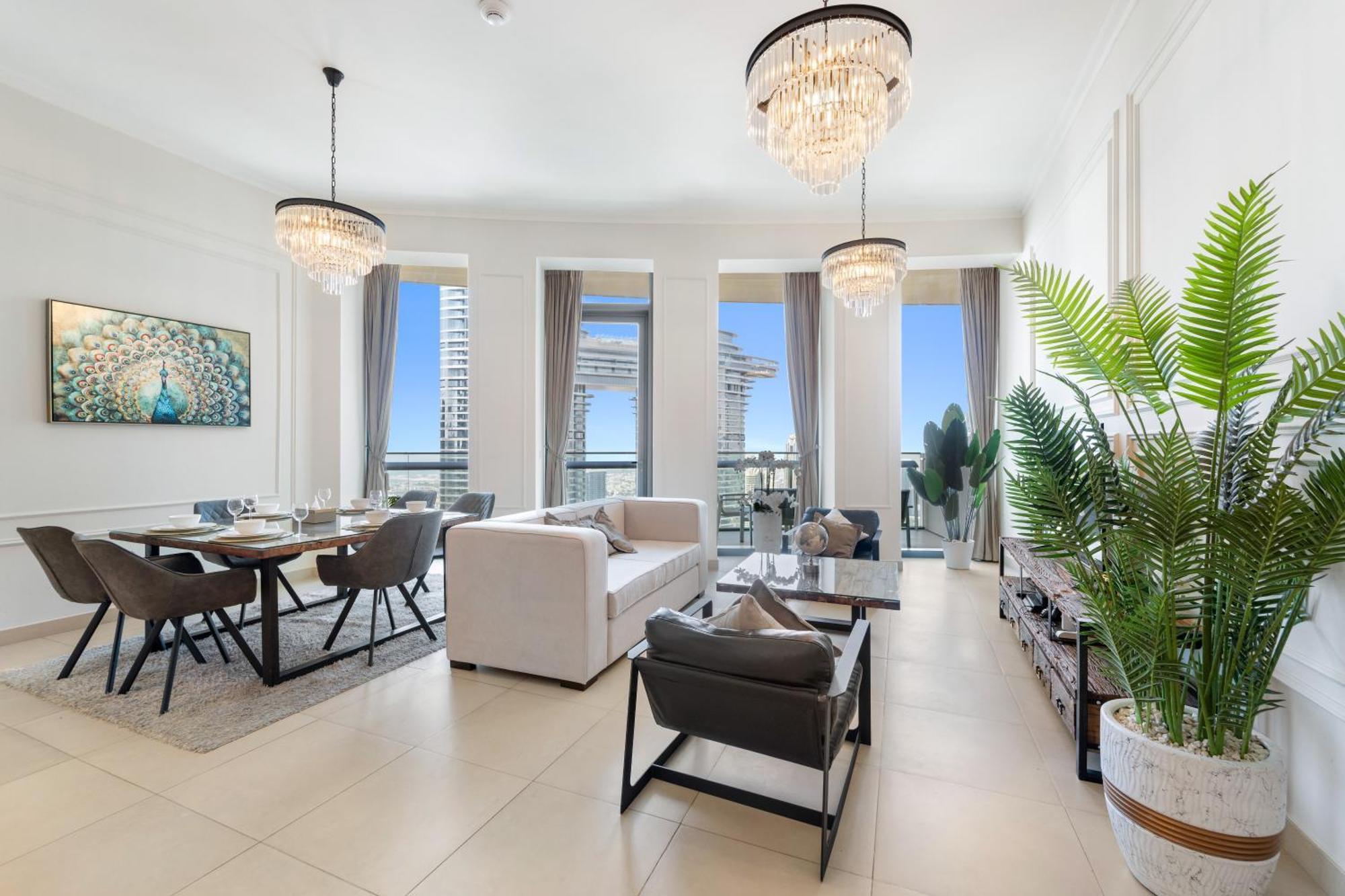 First Class 2Br With Full Dubai Skyline & Sea View Exterior photo