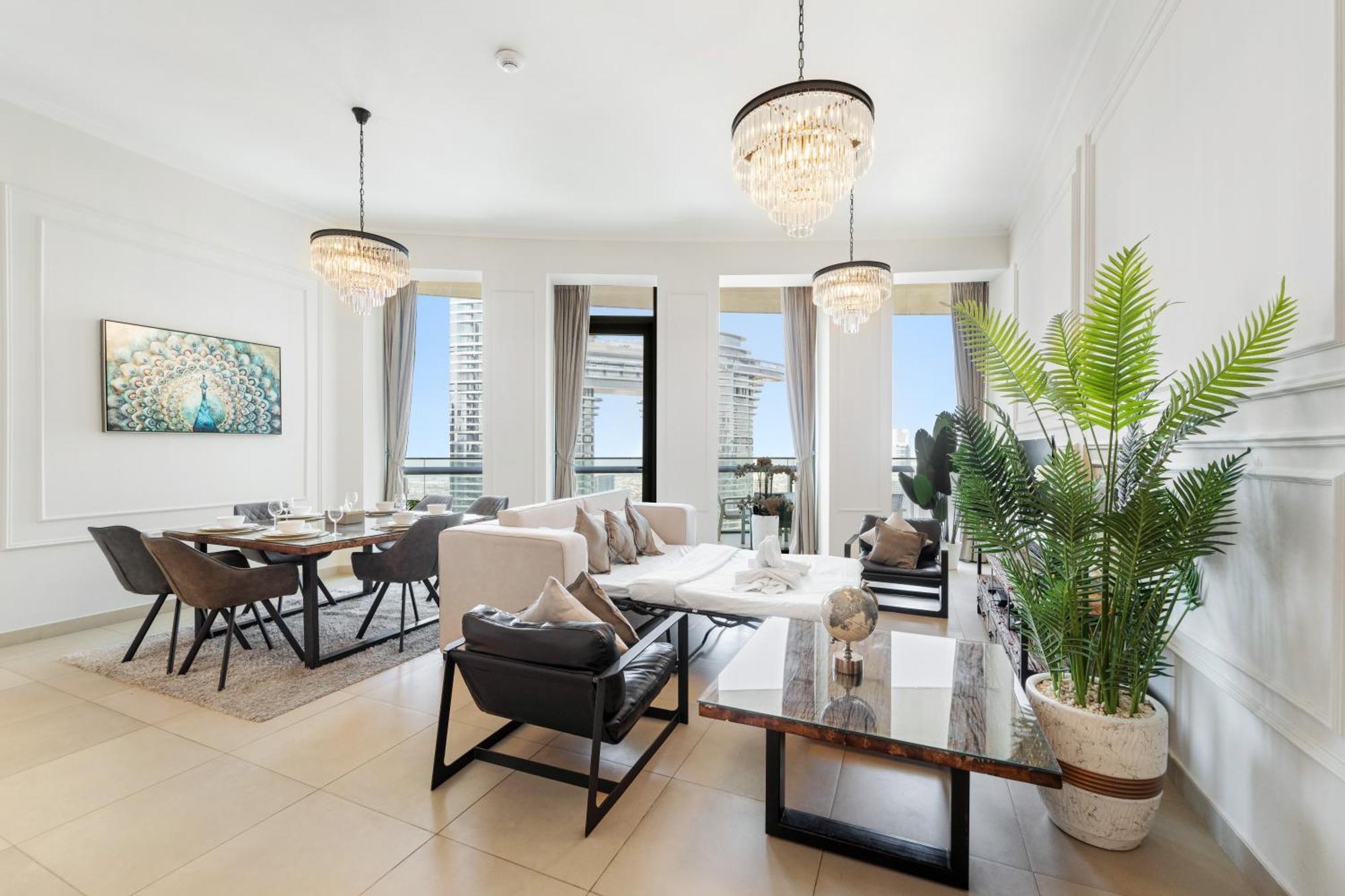 First Class 2Br With Full Dubai Skyline & Sea View Exterior photo